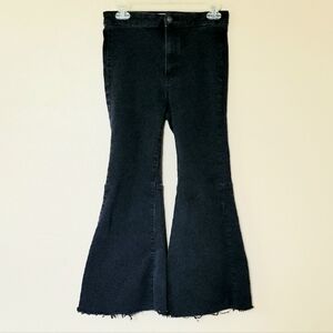 We The Free Womens Youthquake Black Crop Flare Jeans Western Boho Denim Size 27